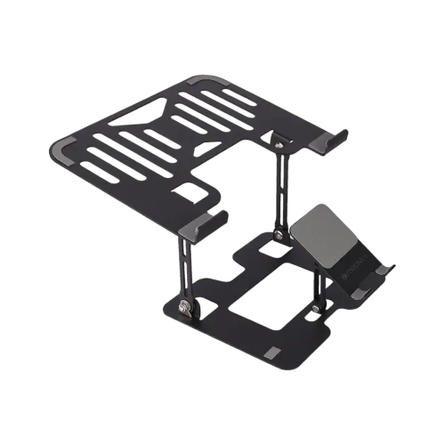 Image of ZEBRONICS NS3500, Foldable, with Mobile Stand, upto 17 inch Laptop Ergonomic Cooling Pad with Adjustable Height (Black)