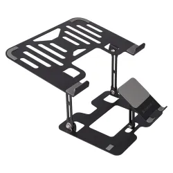 ZEBRONICS NS3500, Foldable Laptop Stand, with Mobile Stand, Upto 17 inch Laptop, Multi-Angle Adjustment, Anti-Slip Silicone Pads, Carbon Steel Body, Anti-Rust, for Laptop, Smartphones and Ta...