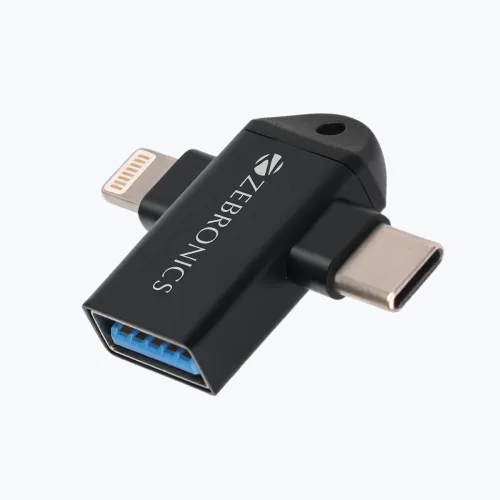 Image of ZEBRONICS OTG2 2 in 1 Lightning Type C - USB OTG Converter,