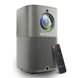 ZEBRONICS PIXAPLAY 18, Smart LED Vertical Projector, 8200 Lumens, 4K Support, Dolby Audio, 200 inch Screen Size, HDMI, U