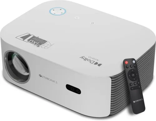 Image of ZEBRONICS PIXAPLAY 17 Projector | 1080p FHD | Wi-Fi & BT | White+Grey