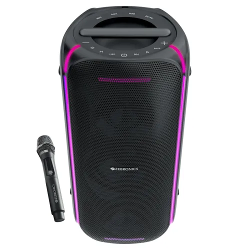 Image of Zebronics Portable Bluetooth Speaker 90W Upto 6 Hours Playback Wireless Mic with Display