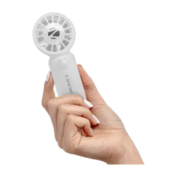 ZEBRONICS Portable Hand, Upto 3h Backup,10500 RPM, Rechargeable Battery,5 Speed Modes ZEB-Heat Buster 100 White USB Fan (White)