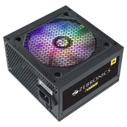 Zebronics Premium Power Supply, Long Flat Cables, Silent 120mm Fan, 12V 32A, 6+2 PCIe, 4+4 CPU, 4 x SATA, 2 x MOLEX, RGB Fan, Built-in Protections (VS550Z, Black)