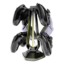 Zebronics PS5S Quad Gaming Controller Stand with Headphone Hanger, Supports PS5, PS4, Xbox & Switch Controllers, 12 Dual