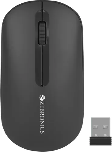Image of ZEBRONICS Pulse Ambidextrous Optical Mouse 1200DPI, Dual BT, Multi-Connect, Lightweight Comfort (2.4GHz Wireless, Blueto