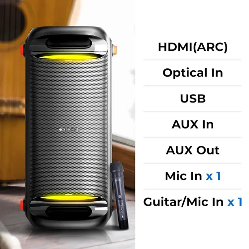 Image of ZEBRONICS Roxor 100W Multi-Connectivity Bluetooth, HDMI ARC, Optical, USB, AUX in-Out Speaker