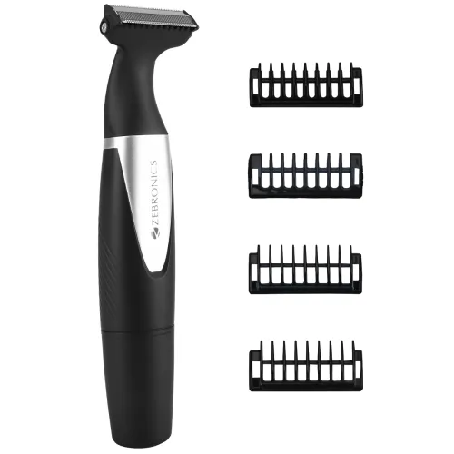 Image of Zebronics Shaver S Lite Beard Trimmer, Corded & Cordless Use, Upto 90min Runtime, Stainless Steel Blades, 4 Guide Combs,
