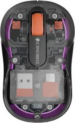 ZEBRONICS Sheer Plus Ambidextrous Optical Mouse Wireless Mouse, 3200DPI Silent, RGB, Dual BT, Dual Dongle USB-A&C 4 Butt