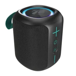 ZEBRONICS Sonic Pod 15 Plus Bluetooth Speaker, 8W RMS, 5H Backup, Type-C Charging, RGB Modes, Passive Radiator, Splash-Proof, BT v5.4, USB, mSD, TWS, Call Function, Fabric Finish, Carry Loop (Black)