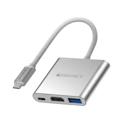 ZEBRONICS TA150 PRO 3 in 1 Type C Multiport Hub