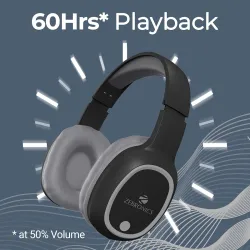 ZEBRONICS THUNDER Bluetooth 5.3 Wireless Headphones with 60H Backup