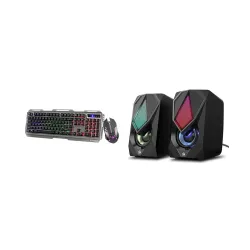 ZEBRONICS Transformer Gaming USB Keyboard and Mouse Combo Braided Cable Durable Al Body Multimedia Keys