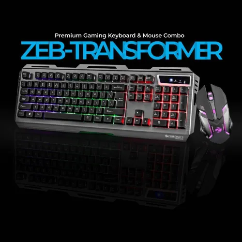 Image of ZEBRONICS Transformer (ZEB KMC 10) Combo Set Designed for Gaming  (Black)