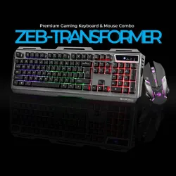 ZEBRONICS Transformer (ZEB KMC 10) Combo Set Designed for Gaming  (Black)