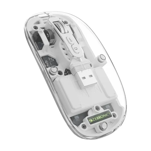 Image of ZEBRONICS Transparent Dual-Mode RGB Wireless Mouse
