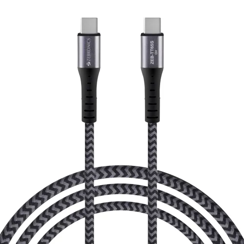Image of ZEBRONICS TT65S Type C - Type C Braided Cable