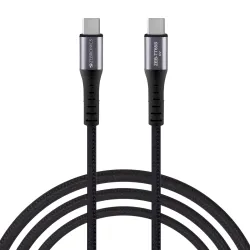 ZEBRONICS TT65S Type C - Type C Braided Cable, 65 Watts PD, Rapid Charging Cable, Charge & Sync, 1M, Compatible with iPh