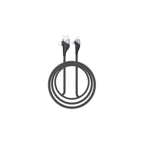 Image of Zebronics UCLC65B 65 Watts PD Fast charging 4 in 1 cable with USB/Type C to Type