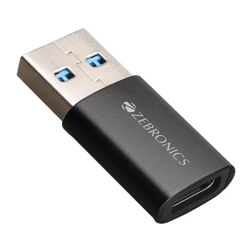 Image of ZEBRONICS CTA1 USB Type C to Type A Converter, USB 3.0, High-Speed Data Transfer, Backward Compatibility, Plug and Play,