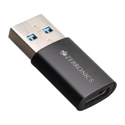 ZEBRONICS CTA1 USB Type C to Type A Converter, USB 3.0, High-Speed Data Transfer, Backward Compatibility, Plug and Play,