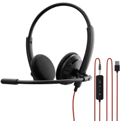 Zebronics 2.8m Wired Headphones, 27mm Drivers, Adjustable Mic, 3.5mm Jack, Detachable USB Cable, Adjustable Headband, Media /Volume Control, Compatible with Laptop /PC /Mobile /Tablet (VCX 1...