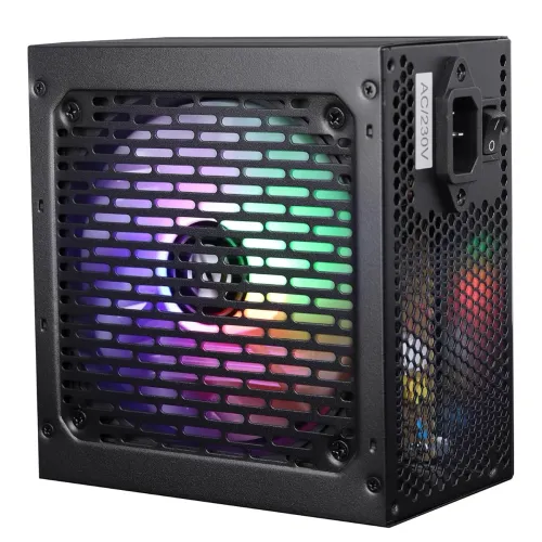 Image of ZEBRONICS VS600Z 600W Premium Power Supply with Silent 120mm RGB Fan, Long Flat Cables, PCIe x 1, SATA x 4, 12V 36A (Max