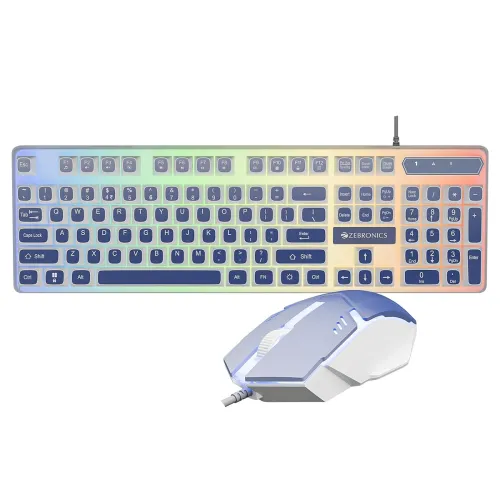 Image of Zebronics Wired Keyboard & Mouse Combo, 104-Key, 1200 DPI, ₹ Key & Multimedia Controls, Ergonomic Mouse, 1.3m Cable, Mul
