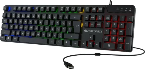 Image of ZEBRONICS War-K Wired USB Standard Gaming Keyboard 