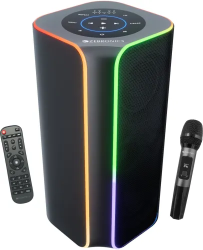 Image of ZEBRONICS 7hrs Playback, Wireless 120W Bluetooth Party Speaker