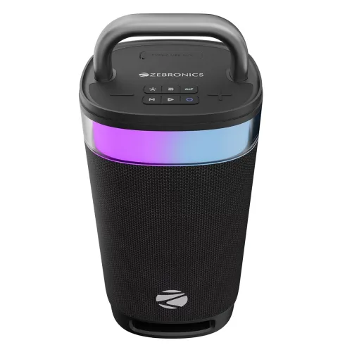 Image of Zebronics Wireless Bluetooth Party Speaker, 100W, Upto 5Hrs Playback, 4X 6.9cm Drivers, Passive Radiator, TWS, USB, AUX,