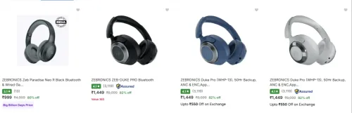 Image of Zebronics Wireless Headphones upto 82% Discount