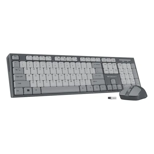 Image of Zebronics Wireless Keyboard & Mouse Combo 104 UV-Printed Keys 12 Multimedia Keys Retractable Stand