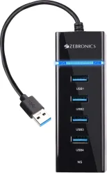 ZEBRONICS ZEB-300HB 4-Port USB 3.0 Hub Overview The Zebronics ZEB-300HB is a compact, lightweight 4-in-1 USB