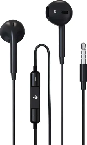Image of ZEBRONICS Zeb-Buds 30, with In-Line Mic, 3.5mm Jack, 14mm drivers, Volume Control, Durable Wired Headset (Black, In the 