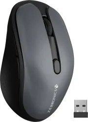 ZEBRONICS Zeb-Charm Wireless Mouse – Bluetooth & 2.4GHz, Grey
