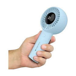 ZEBRONICS Portable Hand Fan, Upto 12h Backup, 3600mAh Rechargeable Battery, 5 Speed Modes, Zeb-Heat Buster 200 USB Fan (Blue)