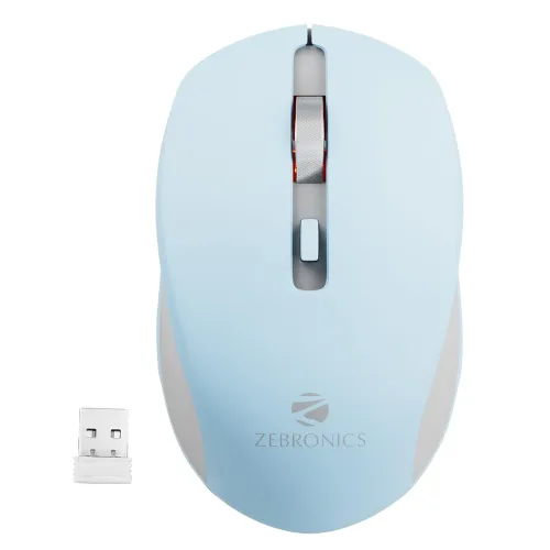 Image of Zebronics Zeb-Jaguar Wireless Mouse (Blue/Grey) 