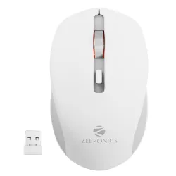 ZEBRONICS Zeb-Jaguar Wireless Mouse, 2.4GHz with USB Nano Receiver, High Precision Optical Tracking, 4 Buttons, Plug & P