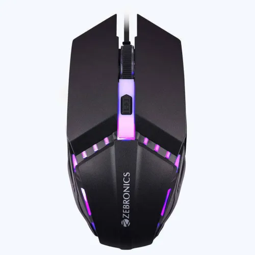 Image of ZEBRONICS ZEB PHERO Wired Gaming Mouse (Rainbow LED, DPI Switch)