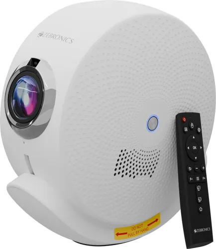 Image of ZEBRONICS Zeb-Pixa Play 38 (12000 lm / Wireless) Portable Projector (White)