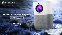 ZEBRONICS Zeb-PixaPlay 14 (3800 lm) Portable 1080p Native with 4K Support, 200 Inch Screen Size, USB, HDMI, AUX, WIFI, B