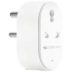 Zebronics ZEB-SP116, Smart Wi-Fi Plug Compatible with Google Assistant & Alexa, Supports Upto 16A and Comes