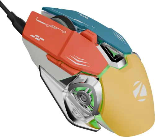 Image of ZEBRONICS Zeb-Transformer M Plus Wired Ergonomic Mechanical Gaming Mouse (USB 2.0, Multicolor)