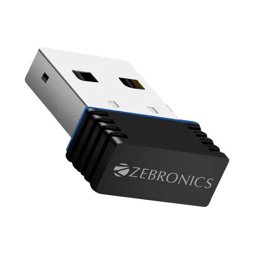 Image of ZEBRONICS ZEB-USB150WF1 WiFi USB Mini Adapter Supports 150 Mbps Wireless Data
