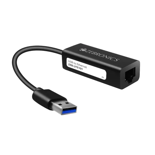 Image of Zebronics Zeb-UTE101 USB to LAN Adapter – 1000 Mbps, Black