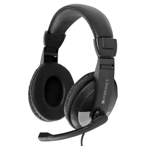 Image of ZEBRONICS Zeb-200HM Wired On-Ear Headphone Black