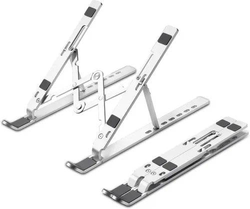 Image of ZEBRONICS ZEB-NS2000 Adjustable Aluminium Laptop Stand Silver