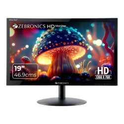 ZEBRONICS Zeb-V19Hd 18.5 Inch (46.99 Cm) Led Monitor with Supporting Hdmi, Vga Input, Hd 1366 X 768 Pixels, 16.7M Colors
