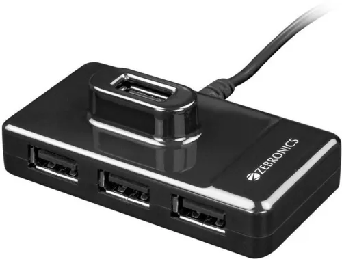 Image of ZEBRONICS 100HB High Speed ZEB-100HB USB Hub  (Black)